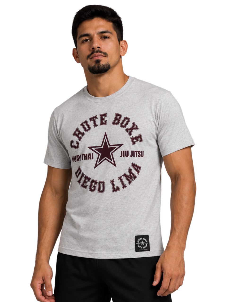 Camiseta Algodão Premium Branca - Logo Vinho